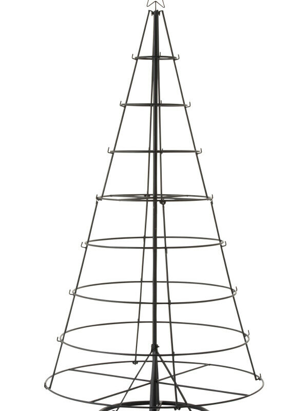 Sapin en Métal Noir 8 Niveaux 94,5x94,5x188cm