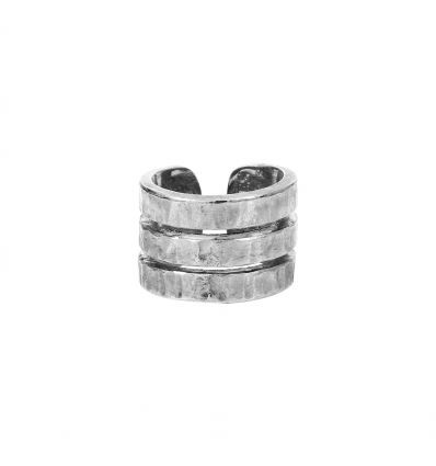 Bague Ciselée "Helles" Vieil Argent Réglable