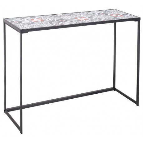 Console Pied Métal. Carreaux Rouge 92x32x70 cm