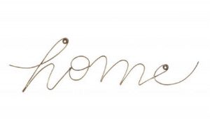 Déco Murale Tournille "Home" Doré 50x14cm