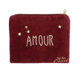 Pochette "Amour" Bordeau 26x21cm