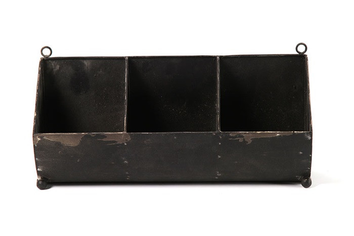 Etagère "Perlen" Métal Noir Vieilli 30,5x10xH14,5cm