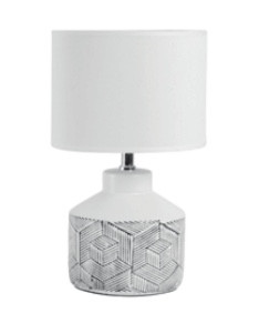 Lampe "Geo" Blanc D15,2-20xH33cm