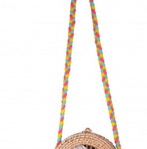 Sac Rond Multicolor en Paille 20x7x20cm