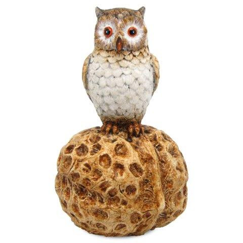 Hibou sur Noisette en Résine 10cm