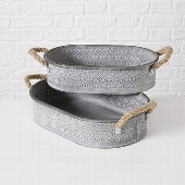 Plateau "Antonia" Zinc Gris L.28cm