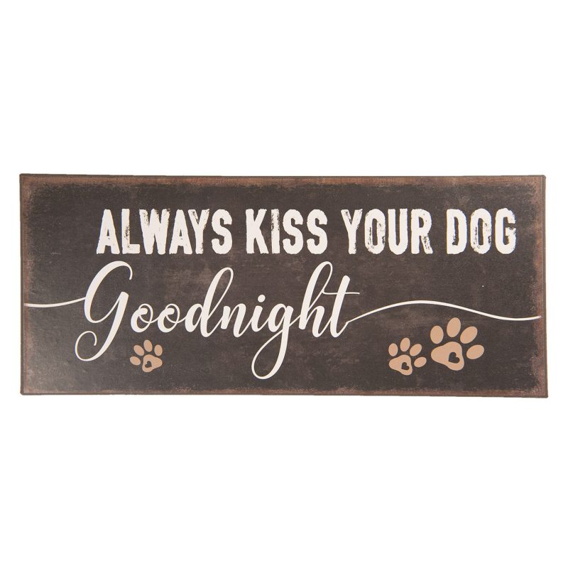 Plaque Décorative "Goodnight Dog" Métal 30x13cm