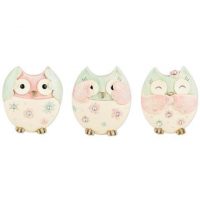 Aimant Hibou en Résine Pastelle 3 Modèles au Choix 6x2x7cm