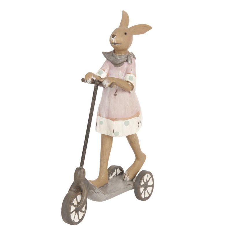 Décoration Lapin Trottinette 12x5x18cm