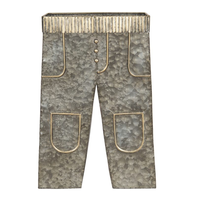 Porte-Plantes Pantalon en Métal Vieilli 25x11x35cm