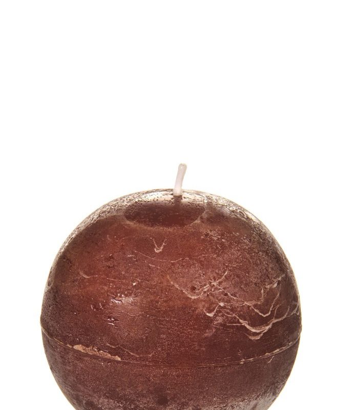 Bougie Boule Marron 40H D.8,5cm