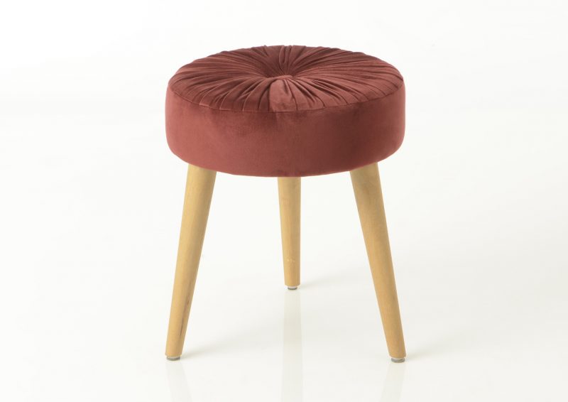 Tabouret Sathine Bordeaux 41x37x37cm