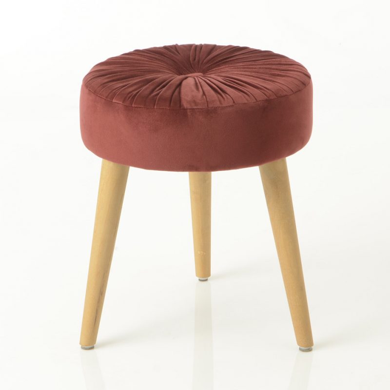 Tabouret Sathine Bordeaux 41x37x37cm