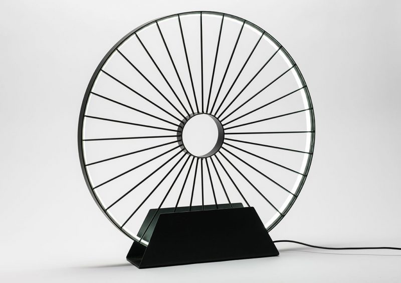 Lampe à Poser LED Roue de Vélo 50,5x50x9cm