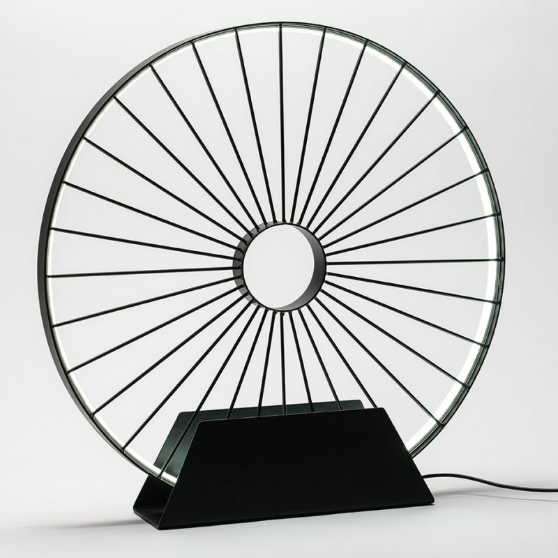 Lampe à Poser LED Roue de Vélo 50,5x50x9cm