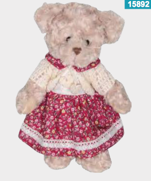 Peluche Oursonne avec Robe Fleurie H.36cm