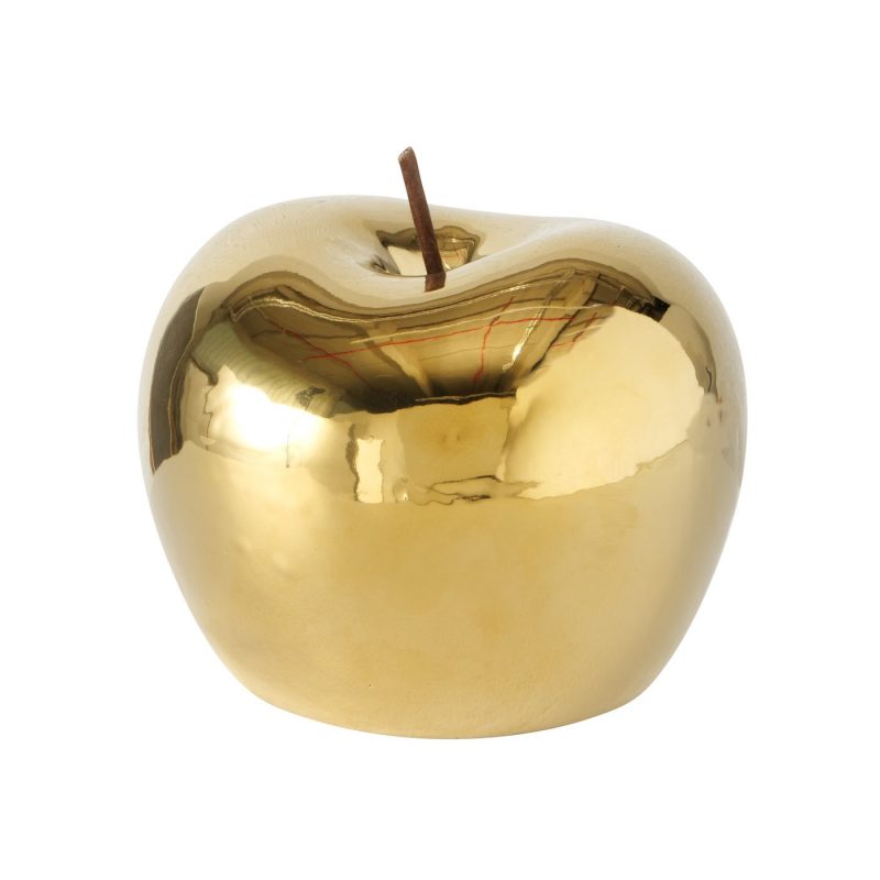 Pomme Nesta en Porcelaine Dorée H.14cm