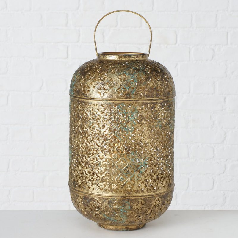 Lanterne Cataleya en Métal Laqué Doré H.43cm – Image 2