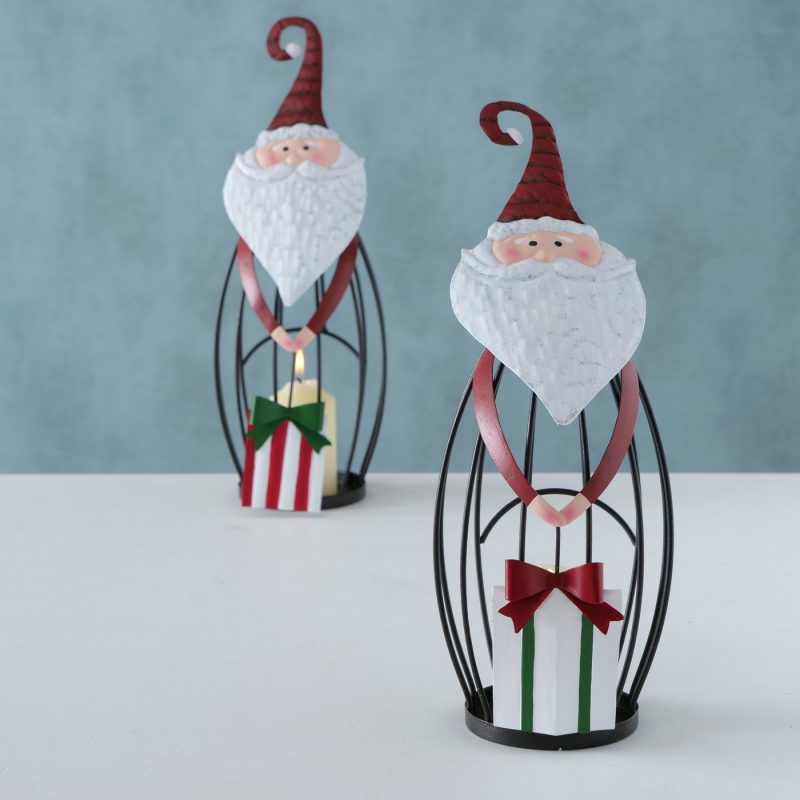 Lanterne Santa Klaus en Fer Laqué 2 Modèles au Choix H.34cm – Image 4