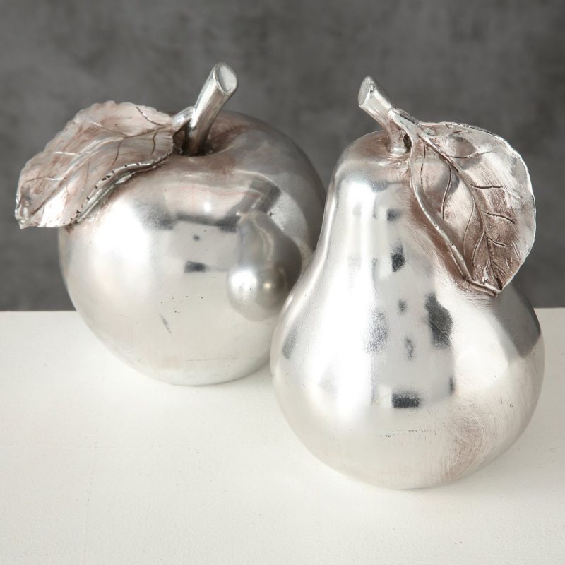 Poire en Résine Argentée H.15cm – Image 5