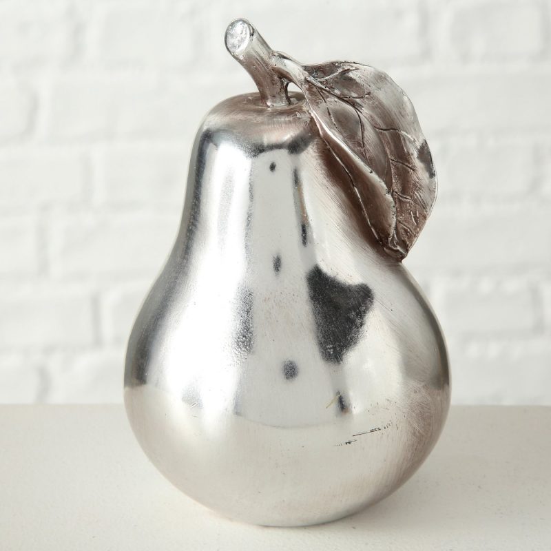 Poire en Résine Argentée H.15cm – Image 4