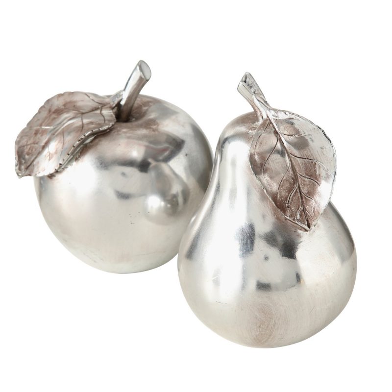 Poire en Résine Argentée H.15cm – Image 2