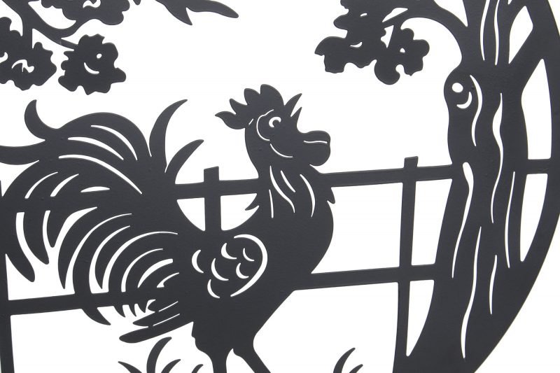 Décoration Murale "Coq" en Métal 2 Modèles au Choix 40x1x40cm – Image 2