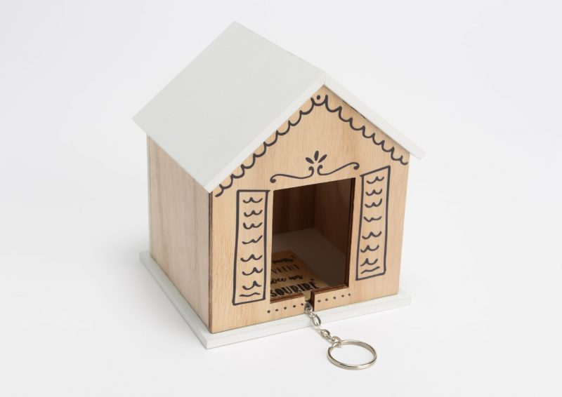 Range Clé avec Porte Clé en MDF 14x12,3x11cm – Image 2