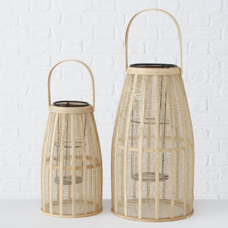 Lanterne "Namur" en Rotin Naturel H.32cm – Image 2