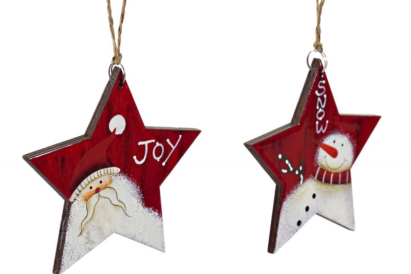 Suspension Étoile de Noël en Bois 4 Modèles au Choix