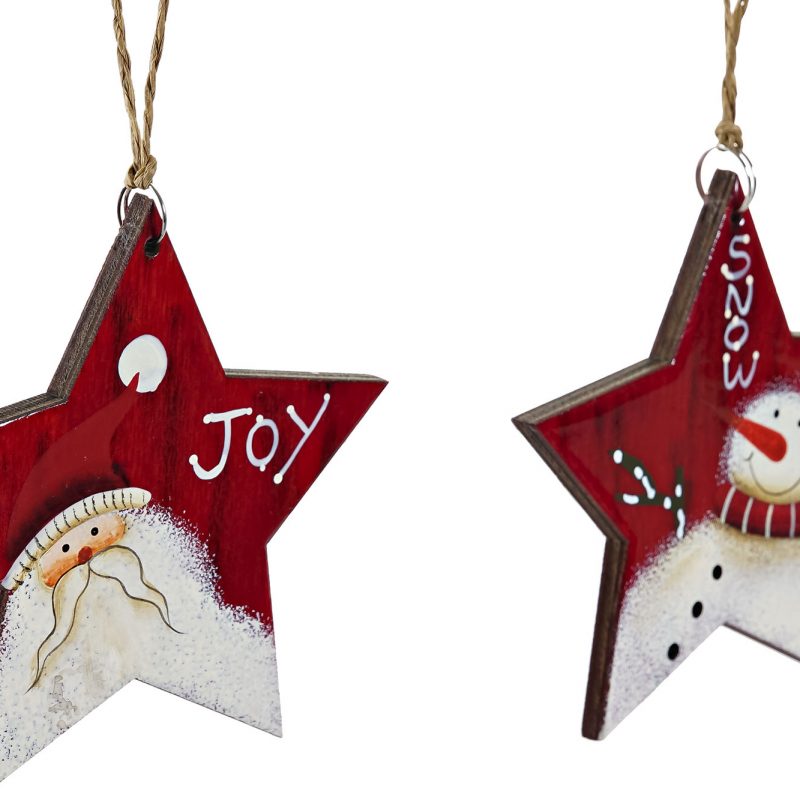 Suspension Étoile de Noël en Bois 4 Modèles au Choix