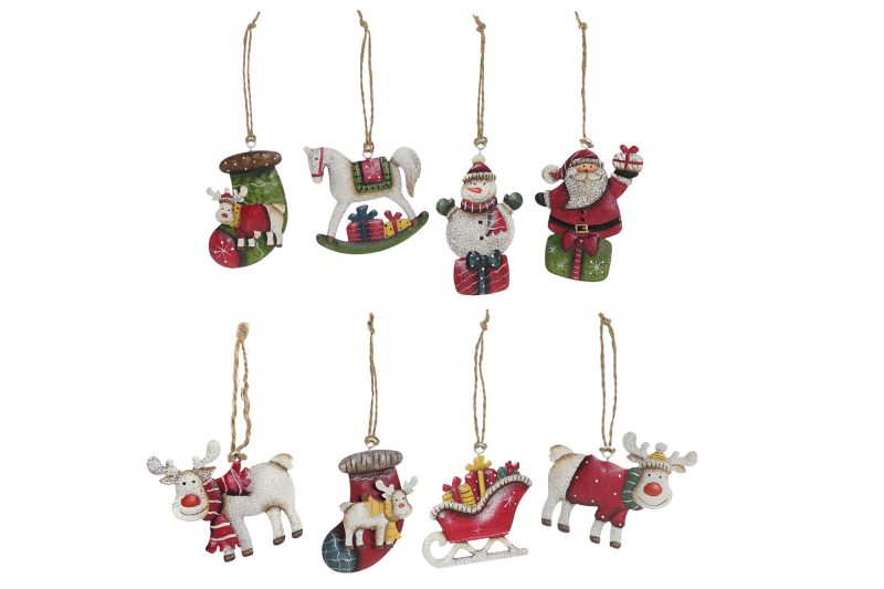 Suspension Personnages de Noël en Métal 8 Modèles au Choix