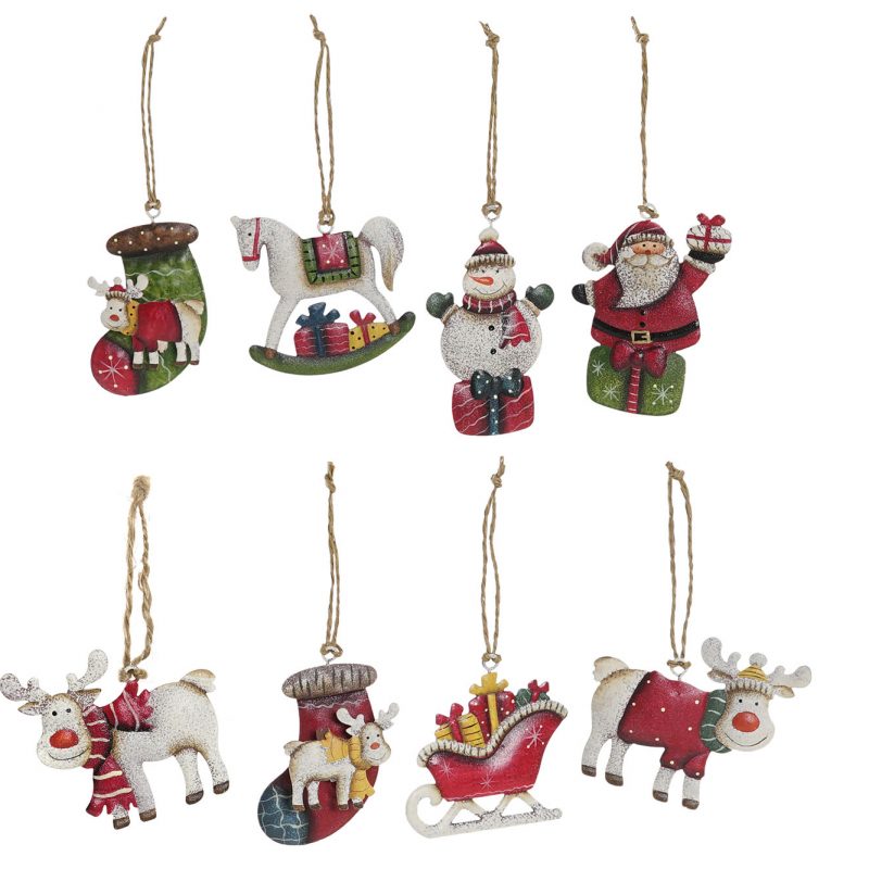Suspension Personnages de Noël en Métal 8 Modèles au Choix