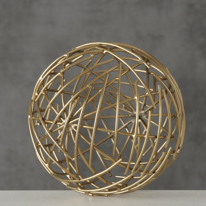 Sphère en Métal Doré Brillant Diam.11cm – Image 5