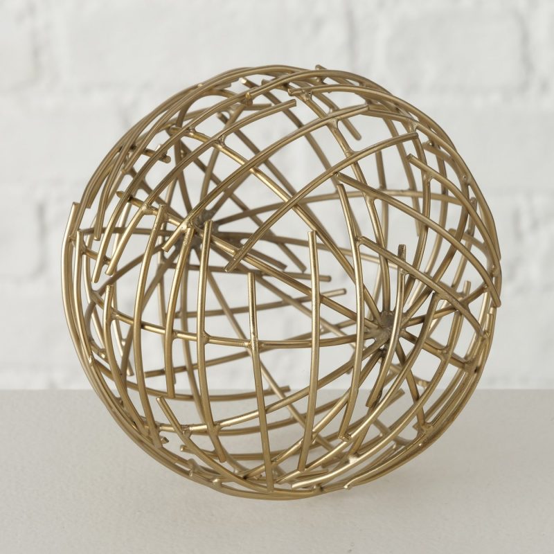 Sphère en Métal Doré Brillant Diam.11cm – Image 3