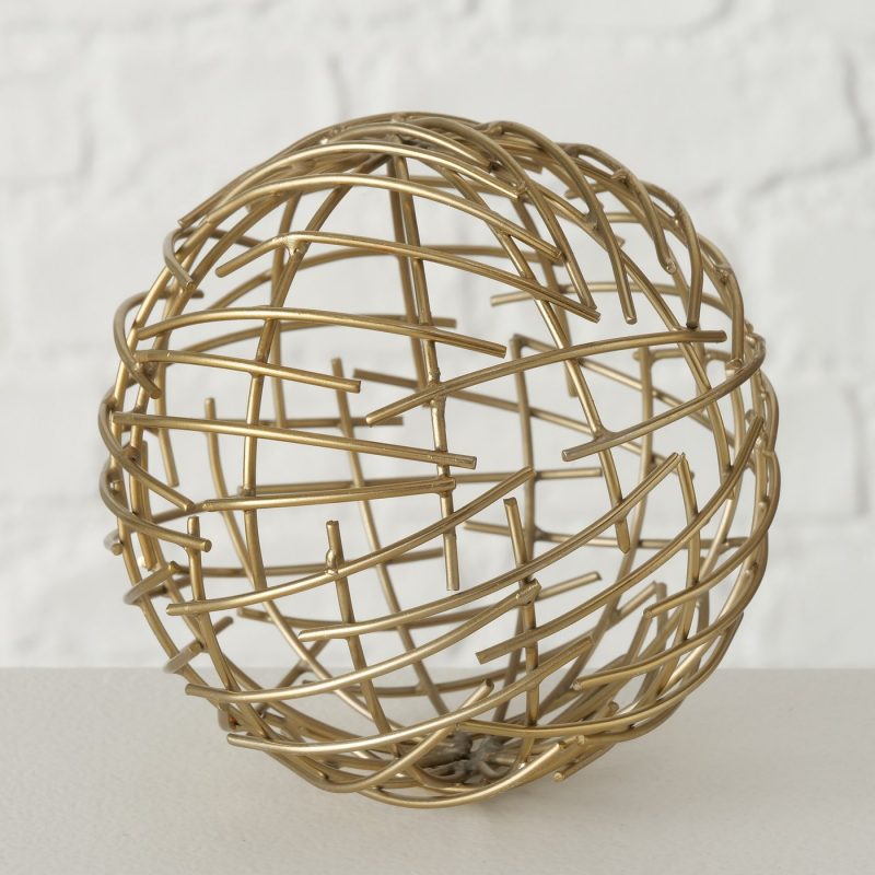 Sphère en Métal Doré Brillant Diam.11cm