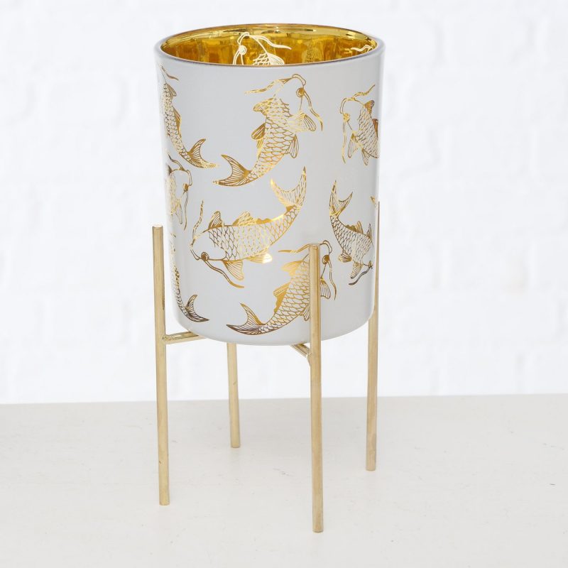 Lanterne Koï en Verre Laqué et Métal 3 Modèles au Choix H.20cm – Image 4
