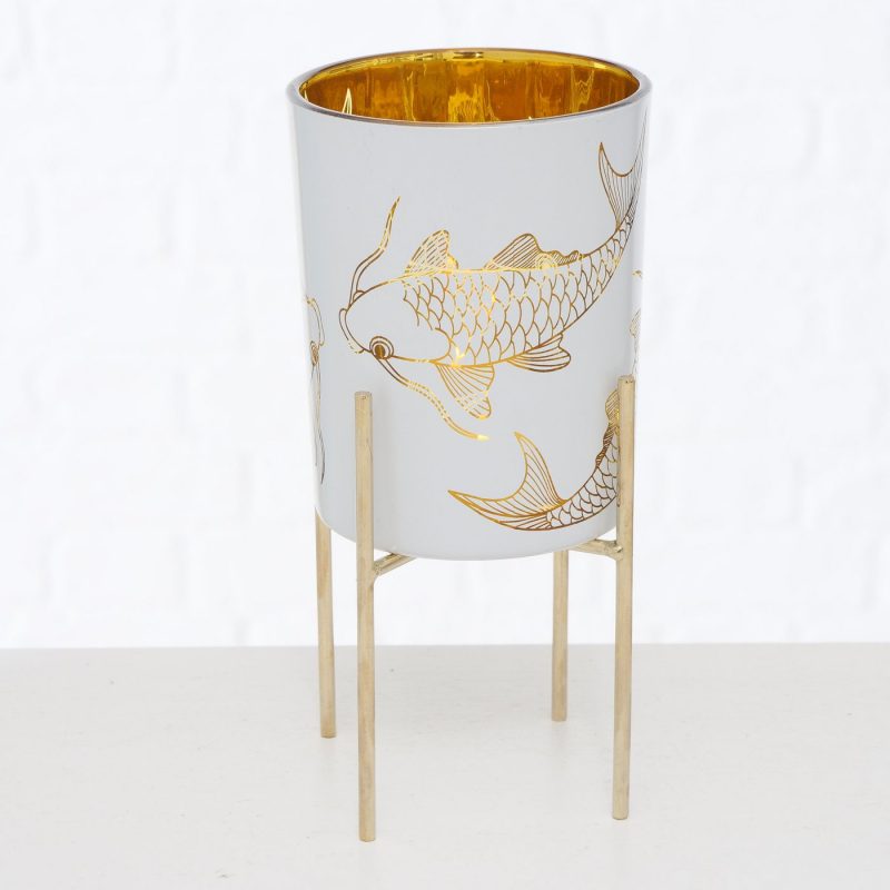 Lanterne Koï en Verre Laqué et Métal 3 Modèles au Choix H.20cm – Image 3