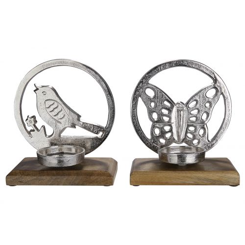 Bougeoir en Alu "Oiseau" ou "Papillon" au Choix 18x20x10cm