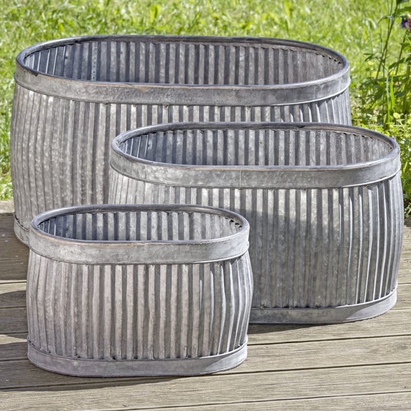 Pot à Fleurs Dalia en Métal Affiné Gris H.24cm – Image 7