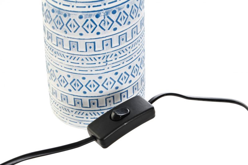 Lampe de Table en Grès et Polyester 2 Couleurs au Choix 20x20x39cm – Image 2