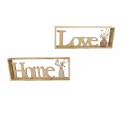 Décoration Murale "LOVE" en Bois Naturel 40x4,5x15cm