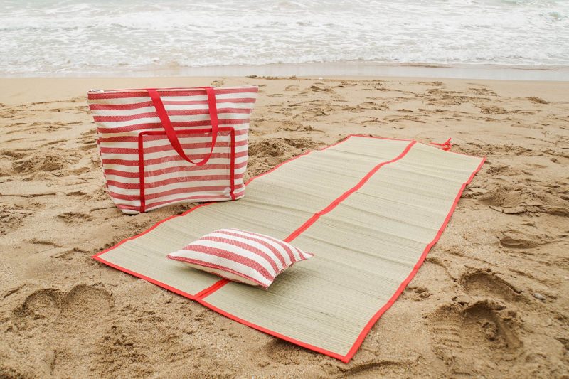 Sac de Plage en Toile et PVC 2 Modèles au Choix 55x17x35cm – Image 5