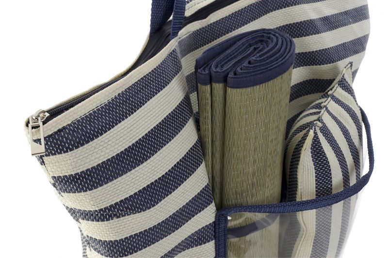 Sac de Plage en Toile et PVC 2 Modèles au Choix 55x17x35cm – Image 4