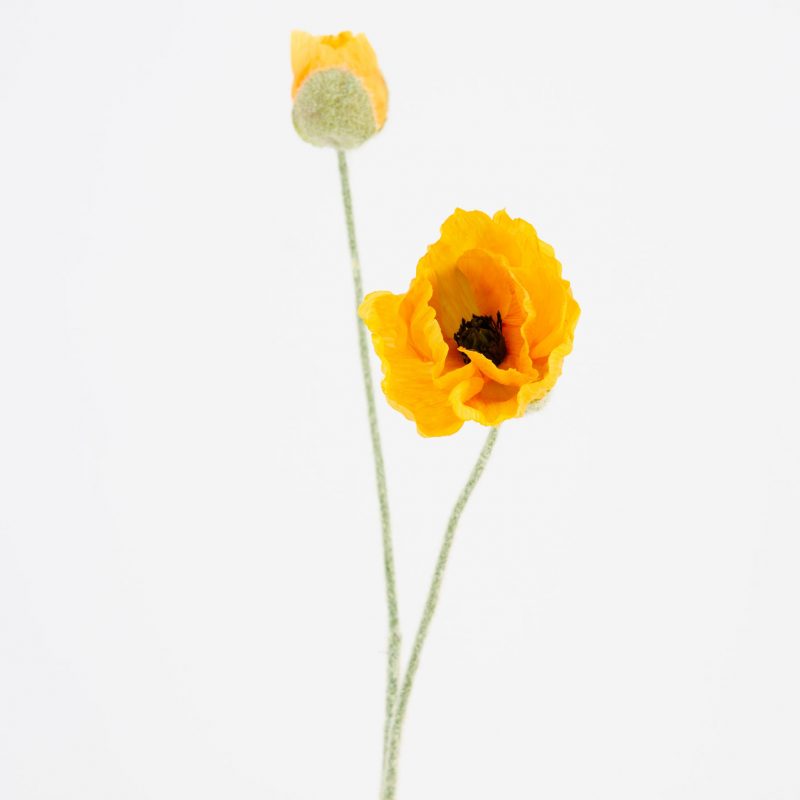 Coquelicot Jaune "Flora" Artificiel H.68cm