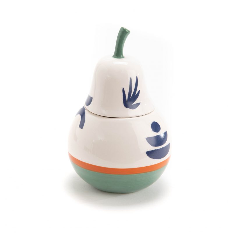 Boîte Poire Décorative en Porcelaine 16x10x10cm