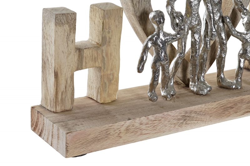 Décoration à Poser "Home" en Alu et Manguier 48x7,5x21cm – Image 2