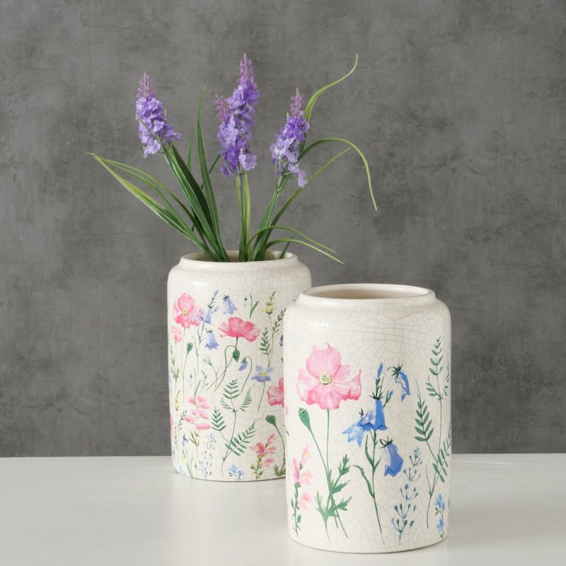 Vase "Gerlinda" Poterie Craquelée 2 Modèles au Choix H.19cm – Image 7