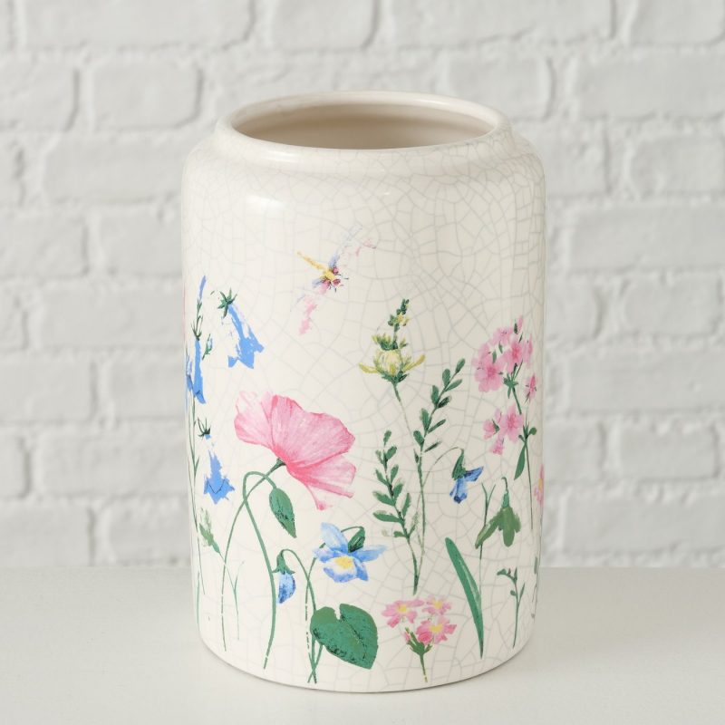 Vase "Gerlinda" Poterie Craquelée 2 Modèles au Choix H.19cm – Image 3