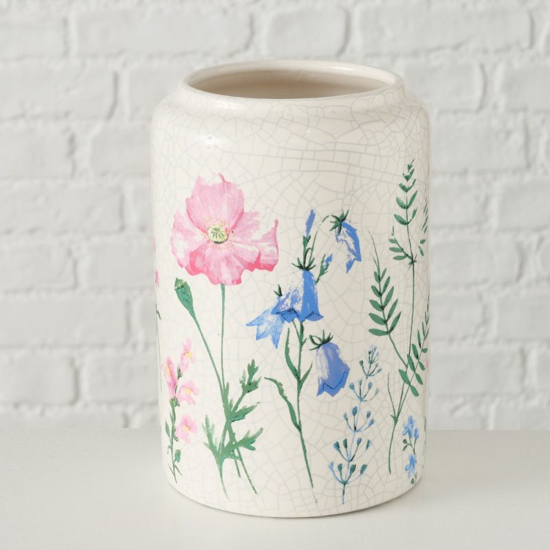 Vase "Gerlinda" Poterie Craquelée 2 Modèles au Choix H.19cm – Image 9